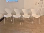 4x Series 7 Fritz Hansen Arne Jacobsen Monochrome stoelen, Huis en Inrichting, Ophalen, Zo goed als nieuw, Wit