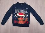 Donker blauwe kersttrui 134/140, Kinderen en Baby's, Kinderkleding | Maat 134, Ophalen of Verzenden, Zo goed als nieuw, Jongen of Meisje