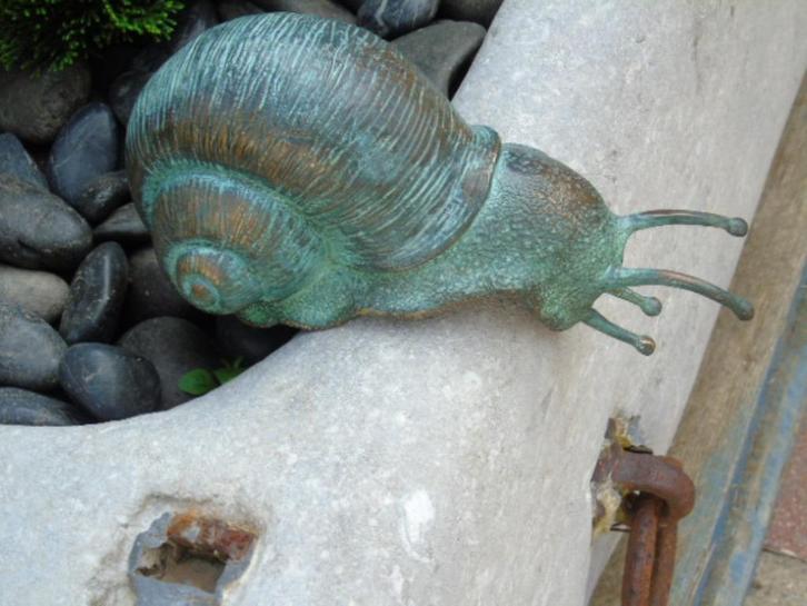 Slakkop naar beneden groot bronzen model, Tuin en Terras, Tuinwanddecoratie, Nieuw, Ophalen