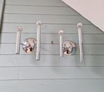 Paire d'appliques murales Space Age en métal chromé, 1970, Antiquités & Art, Enlèvement ou Envoi