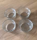 4 glazen kommetjes, Huis en Inrichting, Schaal, Rond, Ophalen of Verzenden, Glas