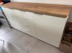 Dressoir wit met hout (met lades en deuren), Ophalen, Zo goed als nieuw, Met lade(s)