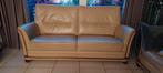 Lederen salon 3zit, 2x 1 zit, Huis en Inrichting, Ophalen, Zo goed als nieuw, Hout