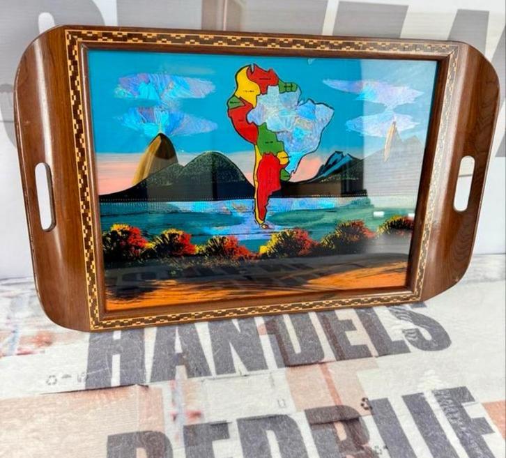 Antiek Braziliaanse Houten Dienblad Zuid-Amerika 1920-1930, Antiek en Kunst, Kunst | Niet-Westerse kunst, Ophalen of Verzenden
