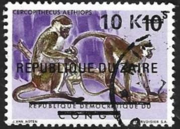 1 Postzegel Apen  Congo en Zaïre met opdruk (I) beschikbaar voor biedingen