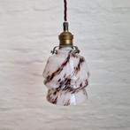 Vintage gemarmerde opaline glazen hanglampen, Ophalen of Verzenden