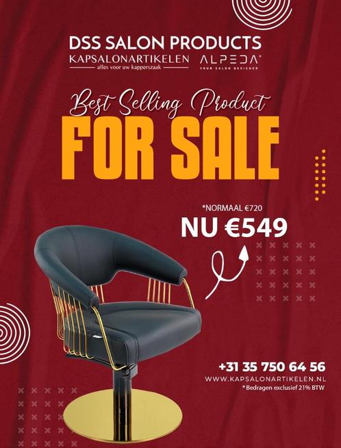 knipstoel, kappersstoel, gold, goud, damesstoel, kapper,, Huis en Inrichting, Woonaccessoires | Overige, Nieuw, Ophalen of Verzenden