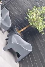 Set van 2 antraciet plastic fauteuils, Tuin en Terras, Ophalen, Zo goed als nieuw