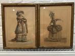 2 antieke ingelijste prenten, Antiek en Kunst, Kunst | Litho's en Zeefdrukken, Ophalen
