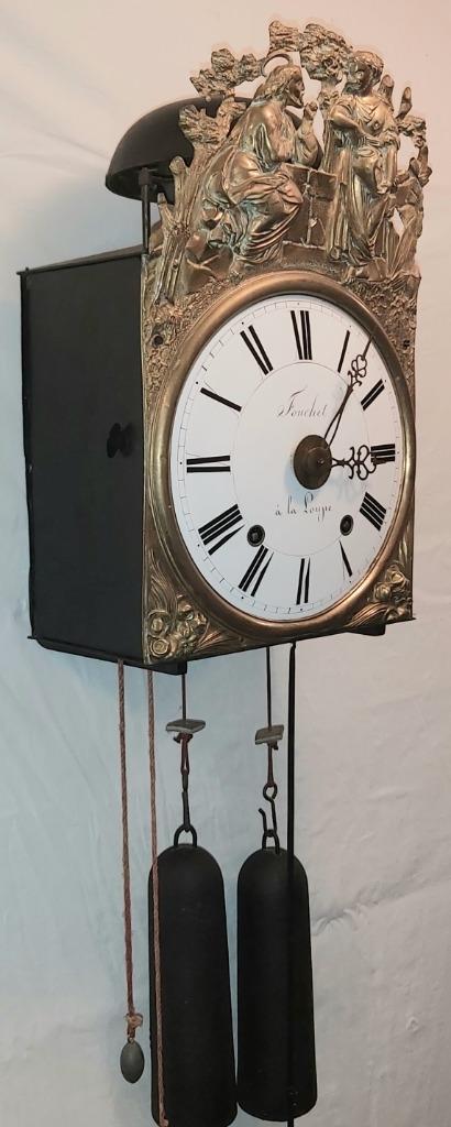 antieke comtoise vouwslinger met wekker, Antiek en Kunst, Antiek | Klokken, Ophalen