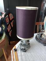 Lampe de table chevet vintage retro chrome et tissus, Antiquités & Art, Enlèvement ou Envoi