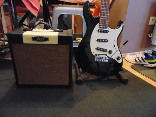 Gitaar Cort G200 Black + versterker Cort CM15R Amp, Black, Muziek en Instrumenten, Snaarinstrumenten | Gitaren | Elektrisch, Nieuw