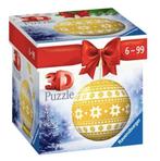 3D Puzzel - Kerstbal Geel (54 stukjes), Verzenden, Zo goed als nieuw