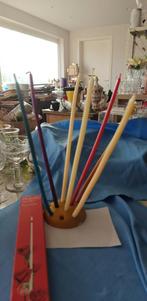 kaarsen 7 stuks plus houder vintage, Huis en Inrichting, Overige materialen, Gebruikt, Overige kleuren, Ophalen of Verzenden