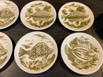 6 assiettes motif "poissons" vaisselle Longchamp France, Antiquités & Art, Enlèvement ou Envoi