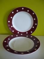 2 vintage fifties dessert bordjes Boch polkadot, Antiek en Kunst, Ophalen of Verzenden
