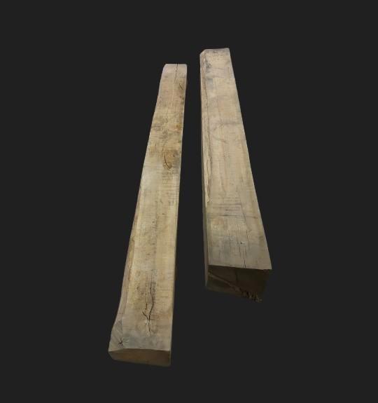 2 poutres en chêne ( stockées au sec), Bricolage & Construction, Bois & Planches, Neuf, Poutre, Chêne, 250 à 300 cm, 25 à 50 mm