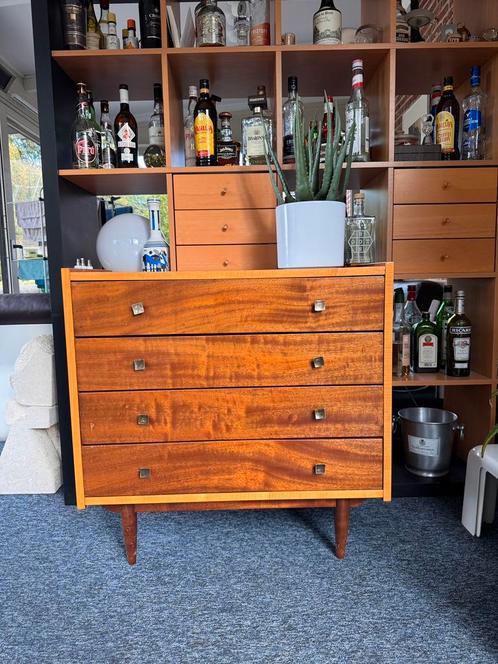 Vintage Mid-Century ladekast, Huis en Inrichting, Kasten | Ladekasten, Gebruikt, 3 of 4 laden, Ophalen of Verzenden