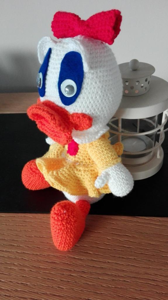 Handgemaakte knuffel: Katrien Duck, Kinderen en Baby's, Speelgoed | Knuffels en Pluche, Nieuw, Eend, Ophalen of Verzenden
