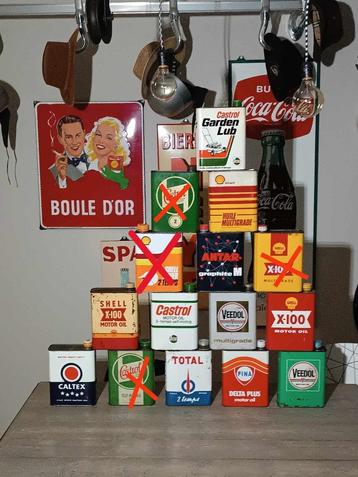 Olie blikken , Bidon de huile, Verzamelen, Merken en Reclamevoorwerpen, Ophalen of Verzenden