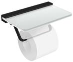 Beau Toiletrolhouder met glazen plankje, Doe-het-zelf en Bouw, Sanitair, Ophalen of Verzenden, Nieuw, Glas, Toilet