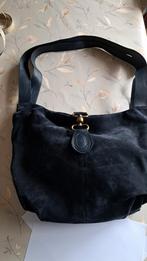 grote donkerblauwe nubuck handtas (geen witte vlekken), Handtas, Gebruikt, Ophalen of Verzenden