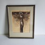 Broeder Max (1903-1973) - Krijttekening - Christus aan kruis, Enlèvement