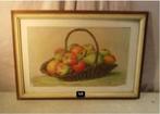 Prachtige Tekening ' Korf met Fruit' - Jos Ijskout, Antiek en Kunst, Ophalen of Verzenden