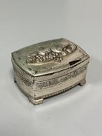 Antiek zilver juwelendoosje sieradendoos fluwelen voering, Antiek en Kunst, Ophalen of Verzenden