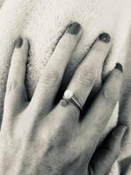 Mat zilveren ring met parel, Comme neuf, Avec perle, Argent, Femme