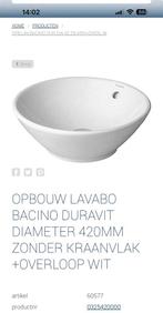 OPBOUW LAVABO BACINO DURAVIT DIAMETER 420MM, Doe-het-zelf en Bouw, Sanitair, Ophalen, Gebruikt, Wastafel