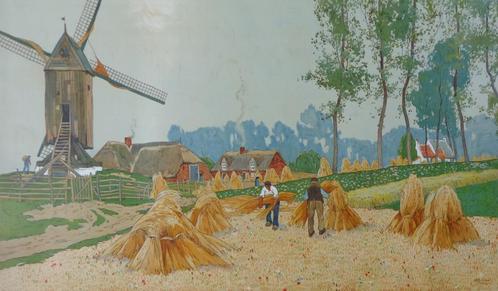 HENRI CASSIERS / LE PAYS DE WAES / CHROMOLITHO / 71x109cm, Antiek en Kunst, Kunst | Litho's en Zeefdrukken, Ophalen of Verzenden
