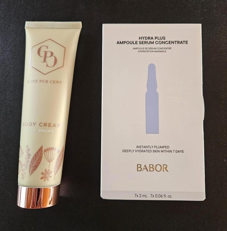 Lot 7 ampoules Hydra Plus BABOR + crème corps CENT PUR CENT, Handtassen en Accessoires, Uiterlijk | Gezichtsverzorging, Nieuw