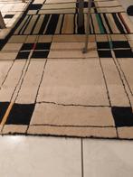 Wollen tapijt wit-zwart met nog enkele kleursegmenten, Maison & Meubles, Ameublement | Tapis & Moquettes, Noir, 200 cm ou plus