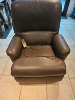 Lederen relaxstoel met massagefunctie., Huis en Inrichting, Fauteuils, Ophalen of Verzenden, Gebruikt
