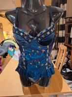 Mooie versierde vintage blauwe corset maat 32/34., Kleding | Dames, Overige Dameskleding, ANDERE, Ophalen of Verzenden, Zo goed als nieuw