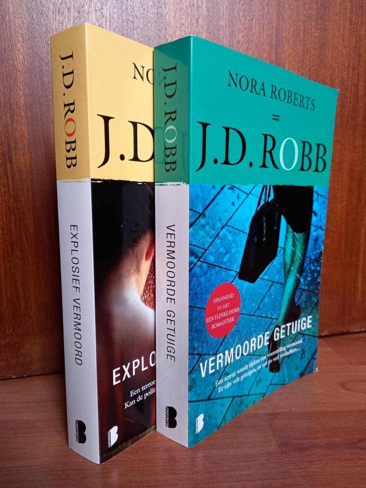 2x J.D. Robb - Vermoorde getuige + Explosief vermoord, Livres, Thrillers, Neuf, Amérique, Envoi