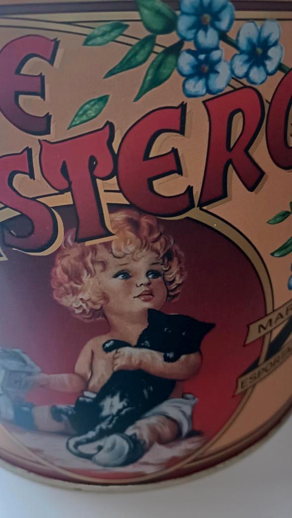 Middelgrote RETRO blikken doos - 22 cm hoog !, Verzamelen, Blikken, Gebruikt, Koek(jes), Ophalen