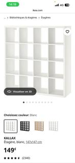 KALLAX IKEA 16 cases blanche, Maison & Meubles, Armoires | Bibliothèques, Enlèvement, Utilisé