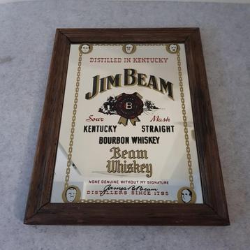 Vintage reclame spiegel Jim Beam Whiskey, Enlèvement ou Envoi
