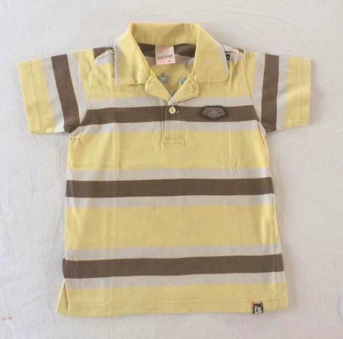 polo kraagje t-shirt Eager Beaver 104 gestreept bruin geel, Kinderen en Baby's, Kinderkleding | Maat 104, Gebruikt, Jongen, Shirt of Longsleeve
