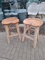 2 teak houten barkrukken v binnen & buiten! NIEUWE TOPPER, Ophalen, Zo goed als nieuw