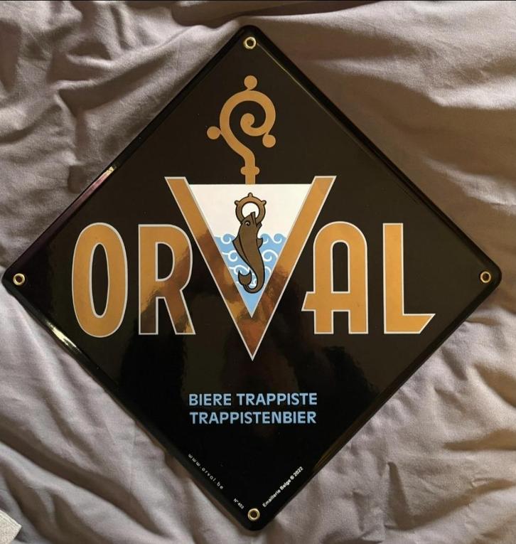Emaillebord Orval (Emaillerie belge), Verzamelen, Biermerken, Nieuw, Reclamebord, Plaat of Schild, Overige merken, Ophalen of Verzenden