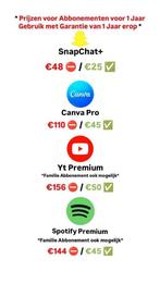 Spotify, Youtube en MEER GOEDKOOP, Ophalen of Verzenden