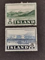 Ijsland 1957 - gletsjers Eiríksjökull en Snoefellsjokull, Postzegels en Munten, Postzegels | Europa | Scandinavië, IJsland, Ophalen of Verzenden