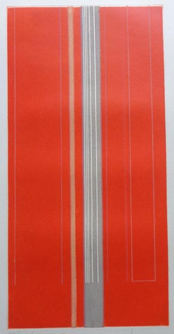 LUC PEIRE / GEOMETRISCHE ABSTRACTIE / KLEURETS / 56x35cm SIG beschikbaar voor biedingen