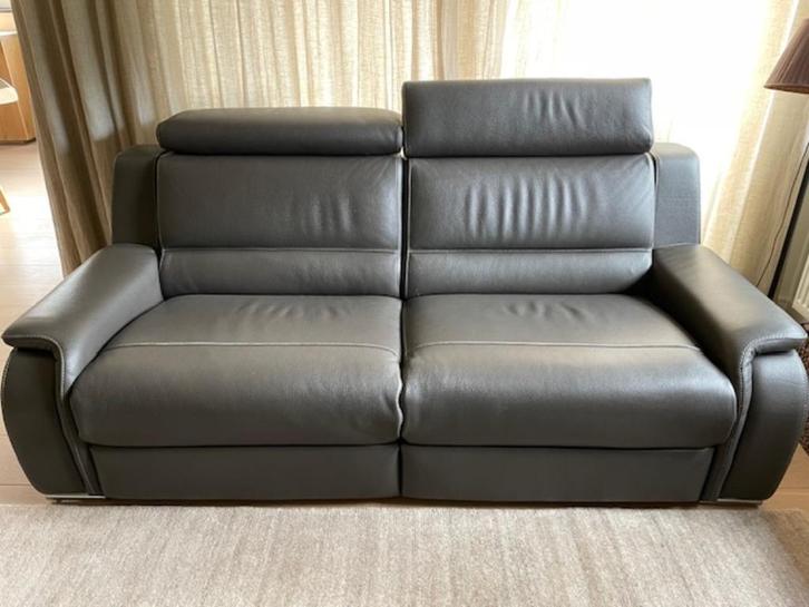 lederen zetel met 2 x relaxfunctie, Huis en Inrichting, Zetels | Zetels, Zo goed als nieuw, Rechte bank, Driepersoons, 200 tot 250 cm