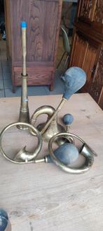 Collectie oude toeters en trompetten, Antiek en Kunst, Antiek | Brons en Koper, Ophalen of Verzenden