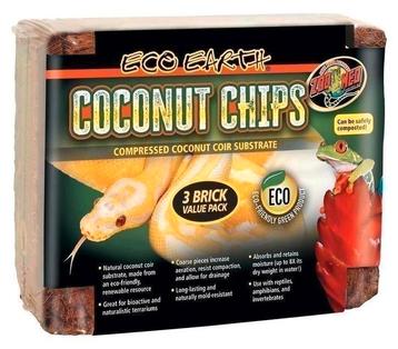 16. Zoo Med Eco Earth Coconut Chips 500G 3 Pack beschikbaar voor biedingen