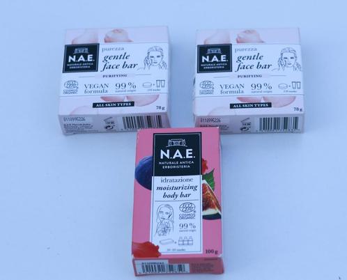 N.A.E. Purezza - stevige make-up remover en bodybar - 3 stuk, Handtassen en Accessoires, Uiterlijk | Lichaamsverzorging, Nieuw